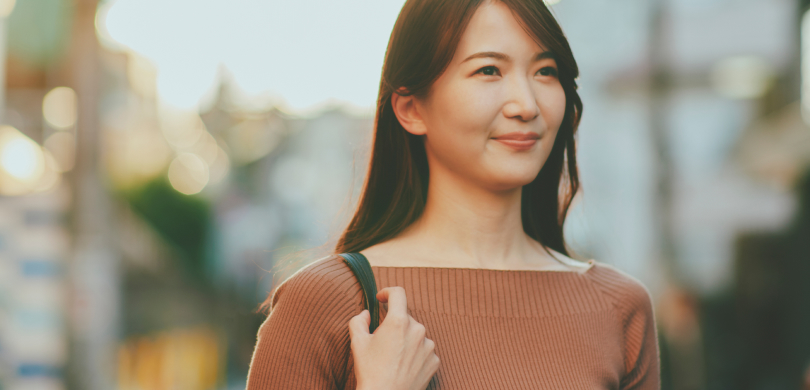 写真：研修に向かう女性